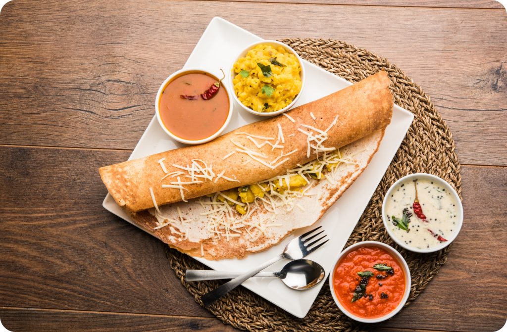 South Indian thali meal